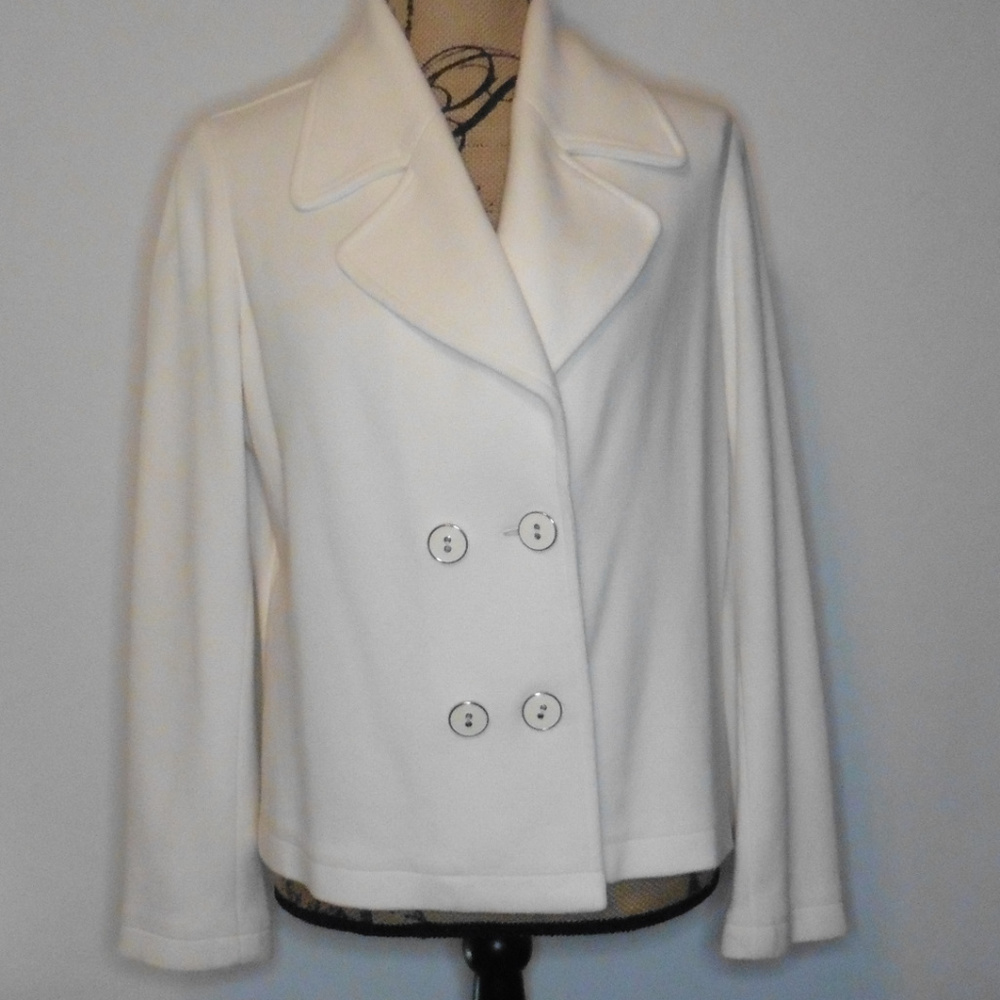 Chicos double breasted sweater jacket.